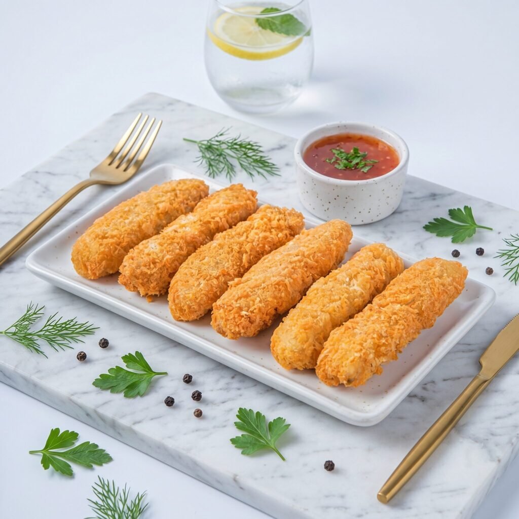 Nic's Food Fish Stick Katsu 250gr — Stik Ikan Laut Panko Crispy Isi 6 Pcs