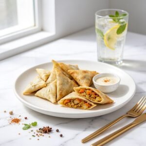 Nic's Food Samosa Curry Potato 250gr — Samosa Kentang Kari Renyah Fusion Isi 10 Pcs