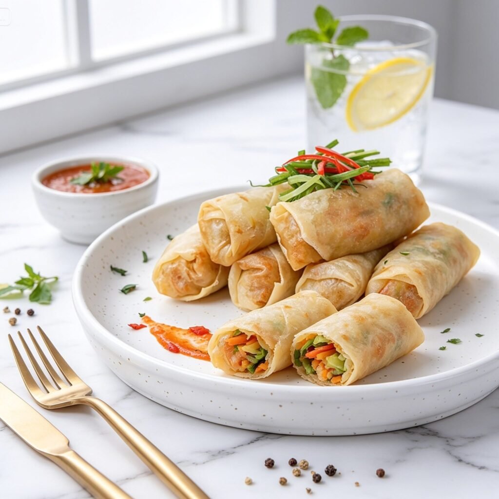 Nic's Food Vegetables Spring Roll 250gr — Lumpia Sayuran Halal Vegetarian Isi 10 Pcs